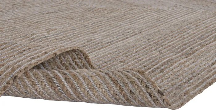 Covor din lână și iută împletit manual, maro natural, 200 x 290 cm, 2200 GSM, „Wool Jute Carpet Natural"