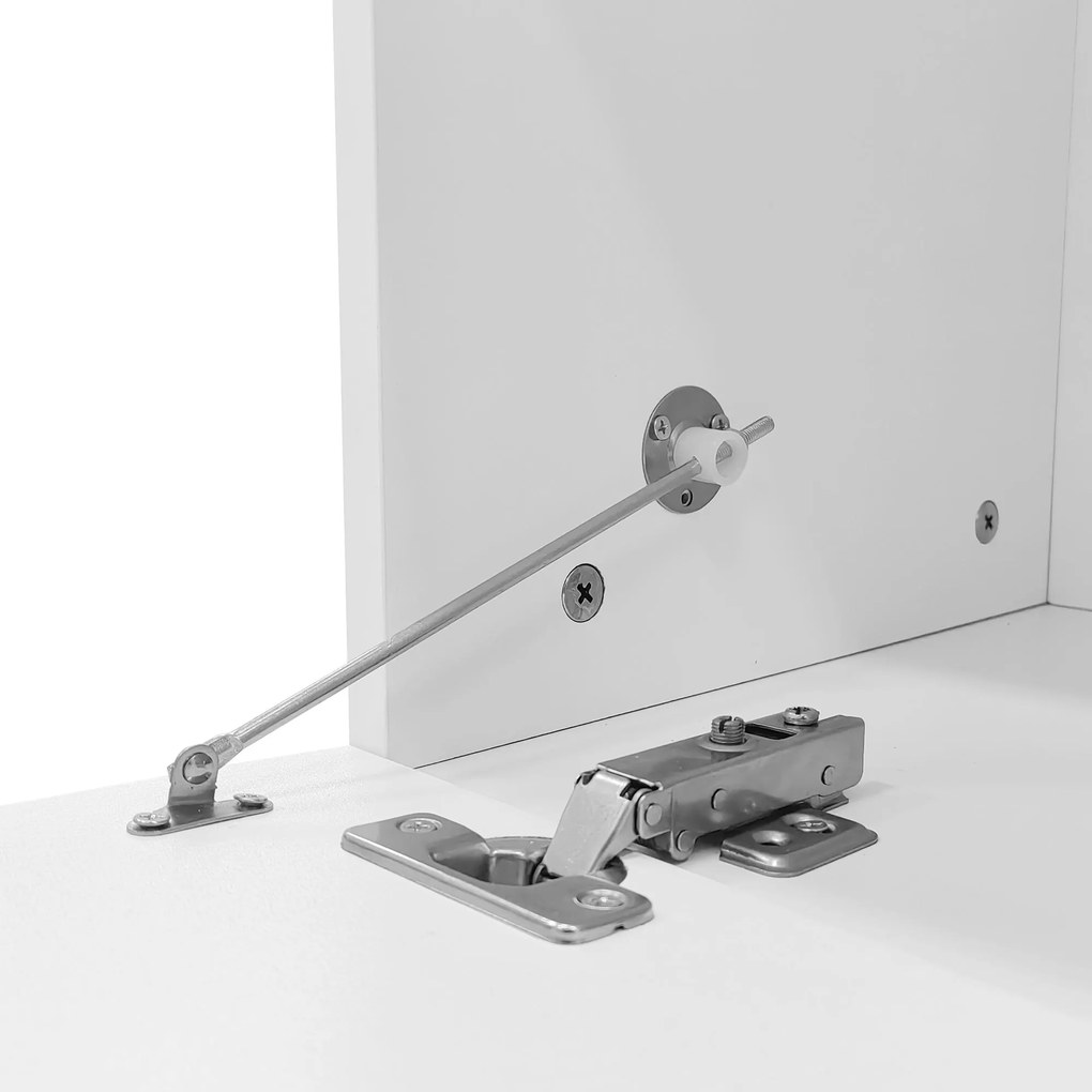 Masă de cafea cu iluminare LED, blat de masă lucios, spațiu generos de depozitare, 120x50x38,5 cm, Alb