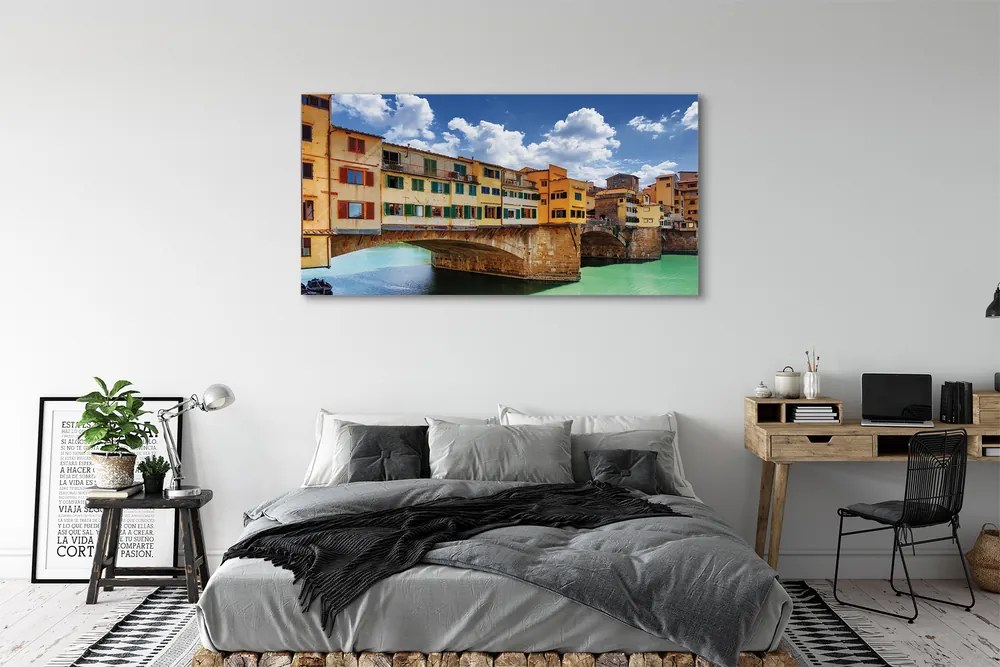 Tablouri canvas clădiri Italia Râul Poduri
