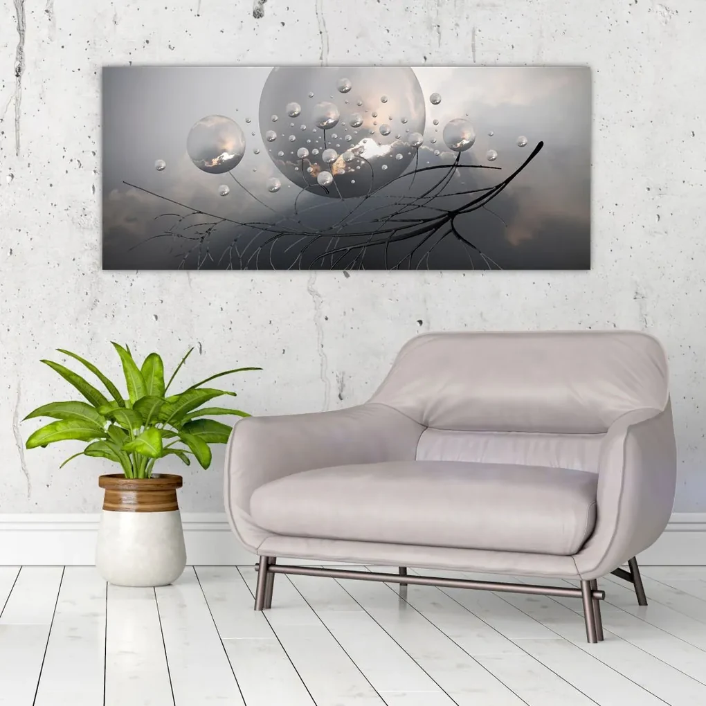 Tabloul bilelor abstracte (120x50 cm)