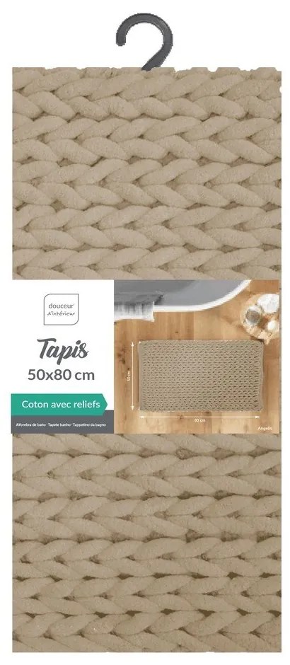 Covoraș de baie maro deschis 50x80 cm Ariel – douceur d'intérieur