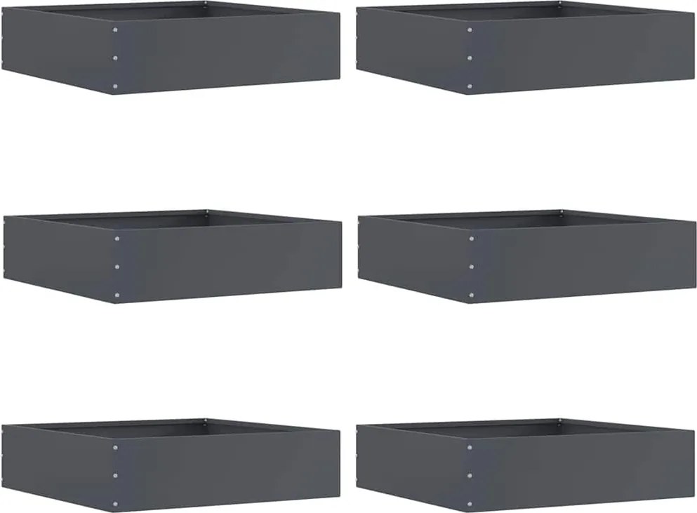 vidaXL Margine pentru gazon 6 pcs Antracit 50 x 50 x 13 cm Oțel