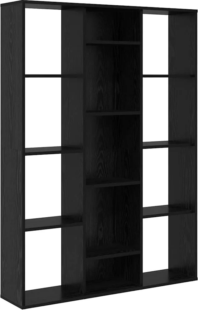 vidaXL Separator de cameră cu raft Stejar Negru 100 x 24 x 140 cm