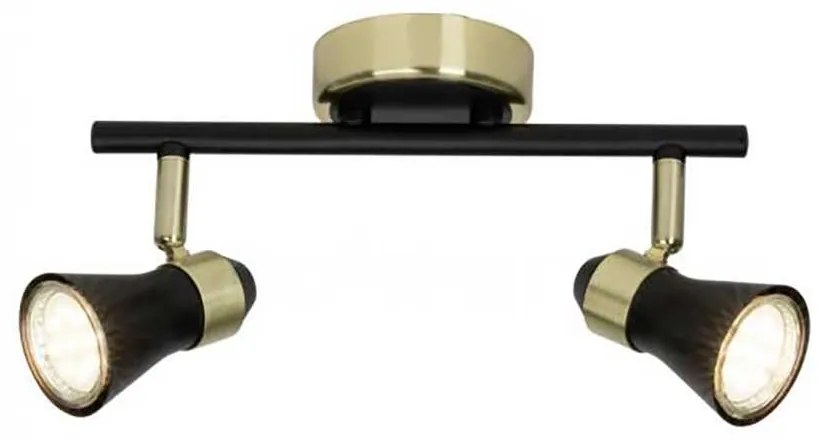 Spot dublu Jupp, 2xgu10, 7w, metal, negru/auriu