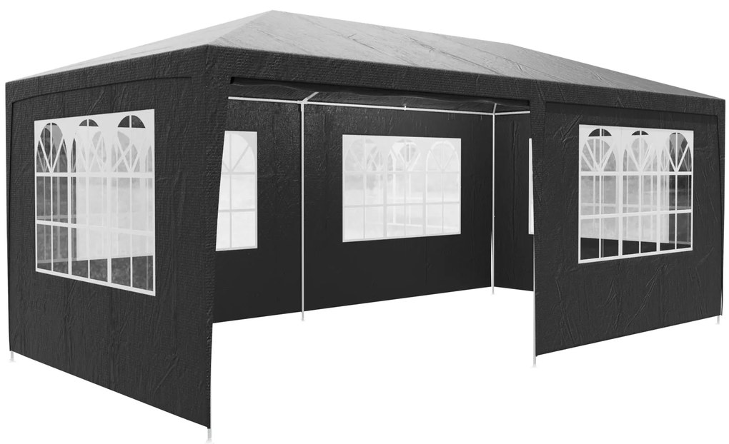 Deuba Sala de petreceri Rimini 3x6 m - pereti laterali + ferestre arcuite - antracit