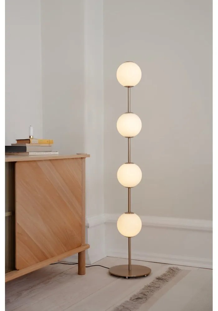 Lampadar alămiu LED cu intensitate reglabilă cu abajur din sticlă (înălțime 128 cm) Audrey Floor – UMAGE