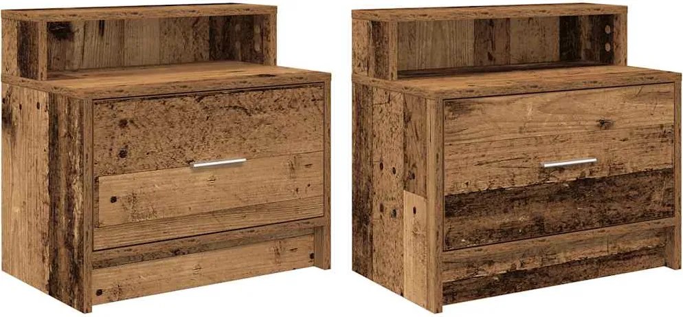 vidaXL Noptiere cu sertar 2 buc lemn vechi 51x31x47 cm