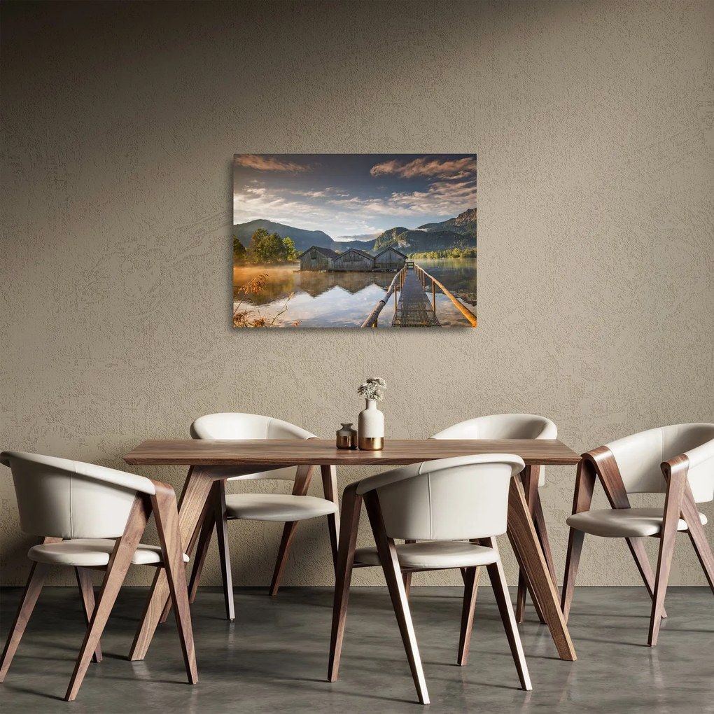 Tablou pe sticlă cu lac (70x50 cm)