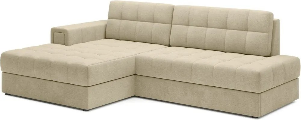 Colțar maro deschis extensibil cu tapițerie din catifea (cu colț pe partea stângă/cu șezlong) Blezalt – ELTAP