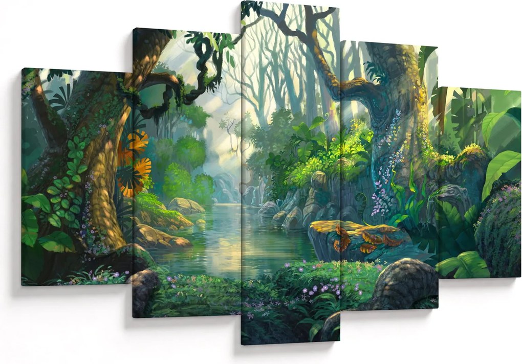 Tablou - Ilustrare pădure tropicală (150x105 cm)
