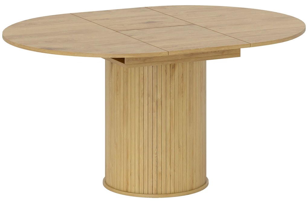 HOMCOM Masă Extensibilă Rotundă pentru 6-8 Persoane, culoare Lemn | Aosom Romania