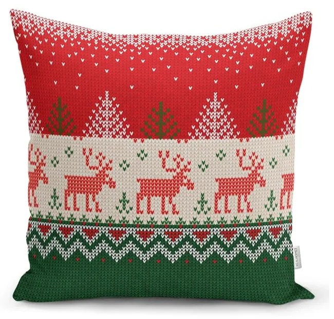 Set 4 fețe de pernă și un napron de masă cu model de Crăciun Minimalist Cushion Covers Merry Christmas