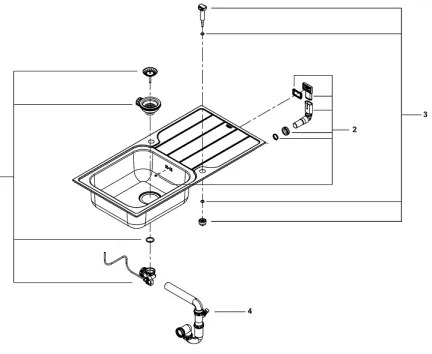 GROHE 31563SD1 - Chiuvetă K500 din oțel inoxidabil, 1000 × 500 mm