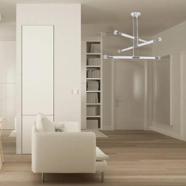 Lustră pe cablu BASTONE WHITE 6xE14/40W/230V