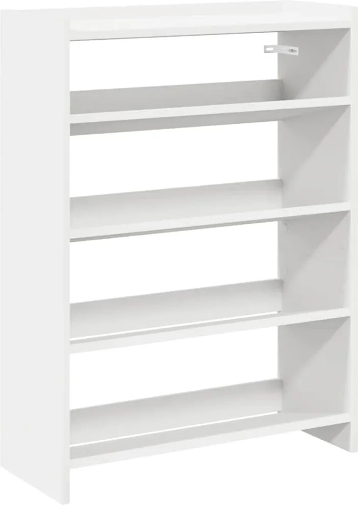 vidaXL Pantofar, alb, 60x25x81 cm, lemn prelucrat