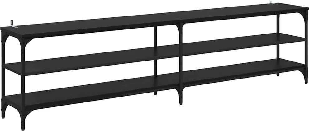 vidaXL Cabinet TV Stejar Negru 200 x 30 x 50 cm
