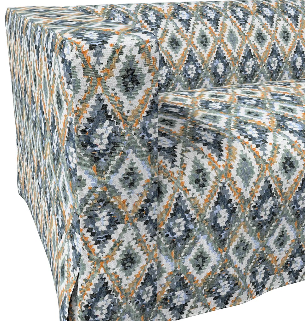 Husă canapea Klippan cu 2 locuri, lungă, cu pliuri contrastante