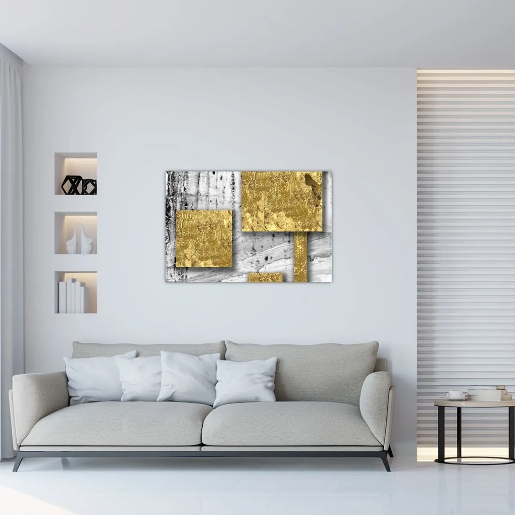 Tablou - Pătrate de aur N⁰3 (90x60 cm)