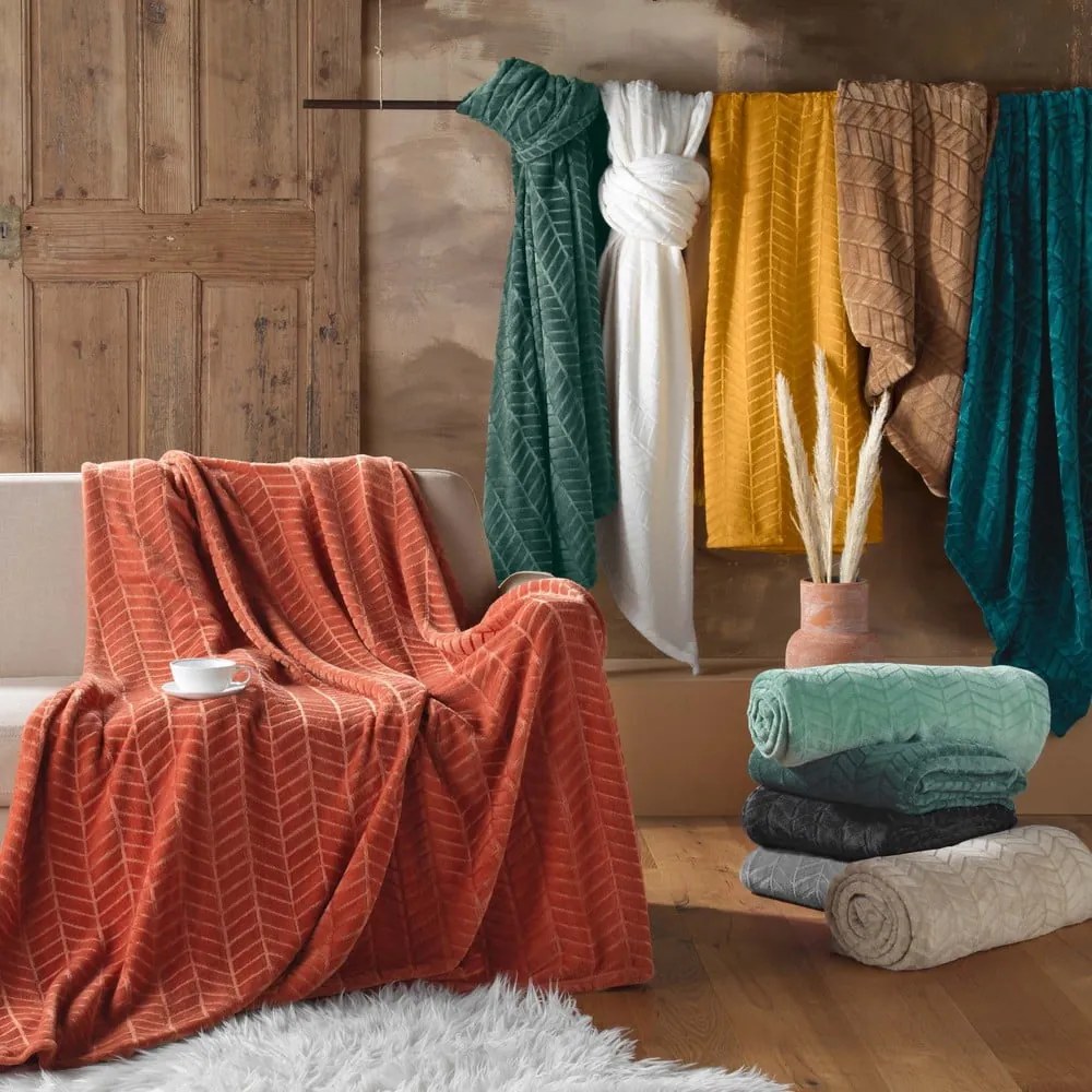 Cuvertură verde-deschis din microflanel 180x220 cm Arya – douceur d'intérieur