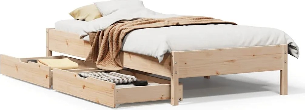 vidaXL Cadru de pat fără saltea, 75x190 cm, lemn masiv de pin