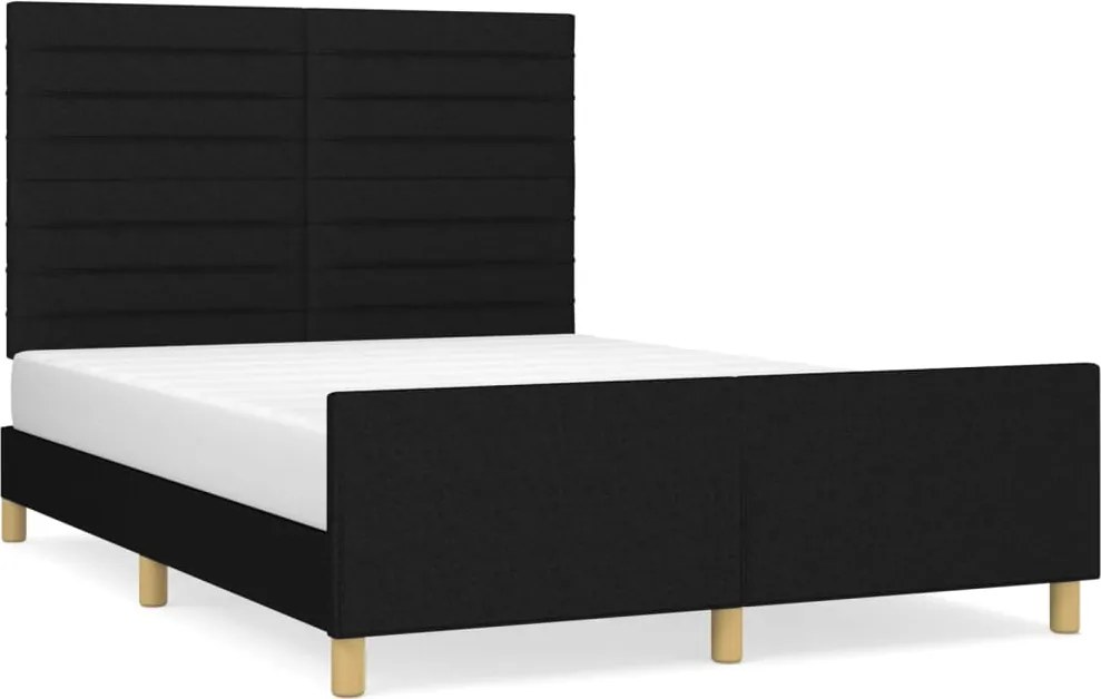 vidaXL Cadru de pat fără saltea, negru, 140x200 cm, textil