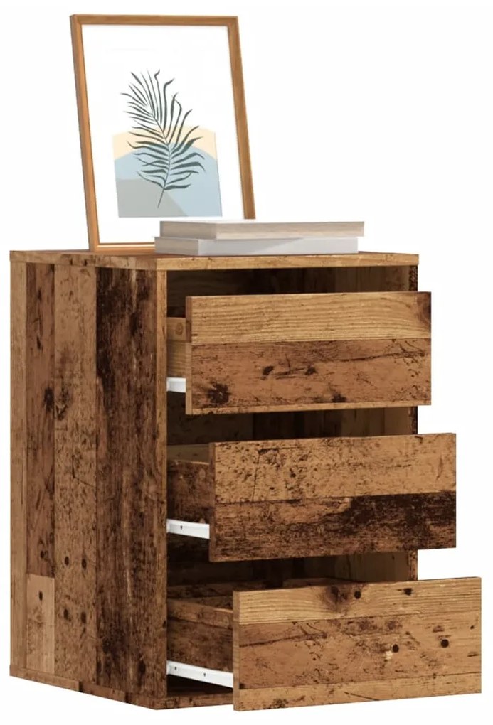 Dulap colt cu sertare lemn vechi 40x41x58 cm lemn prelucrat
