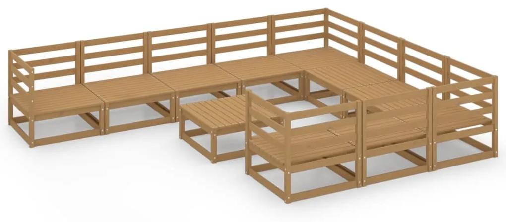 3076002 vidaXL Set mobilier de grădină, 11 piese, lemn masiv de pin