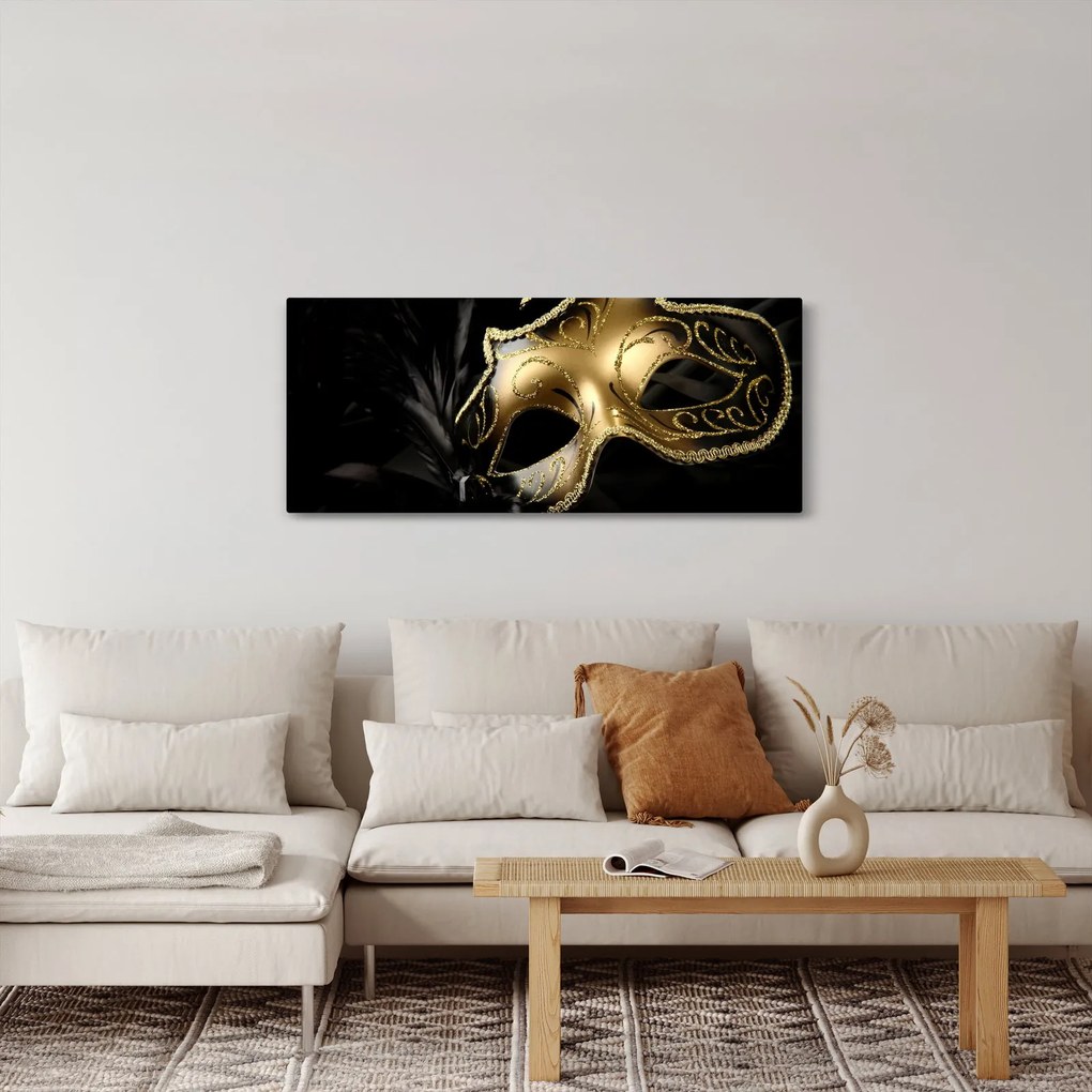 Tablou masca aurie (120x50 cm)