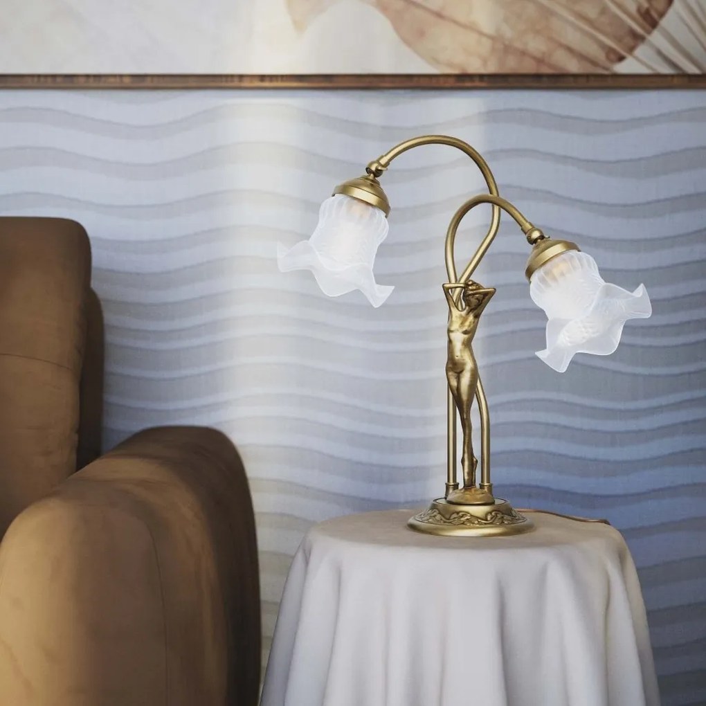 Lampa de masa figura feminina din alama Donne