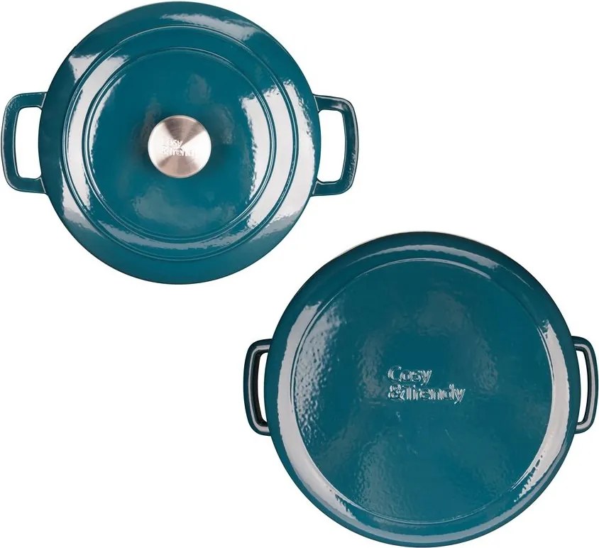 Oală fontă emailată cu capac 28 cm Verde Heron Fontestic Cosy &amp; Trendy 4939028
