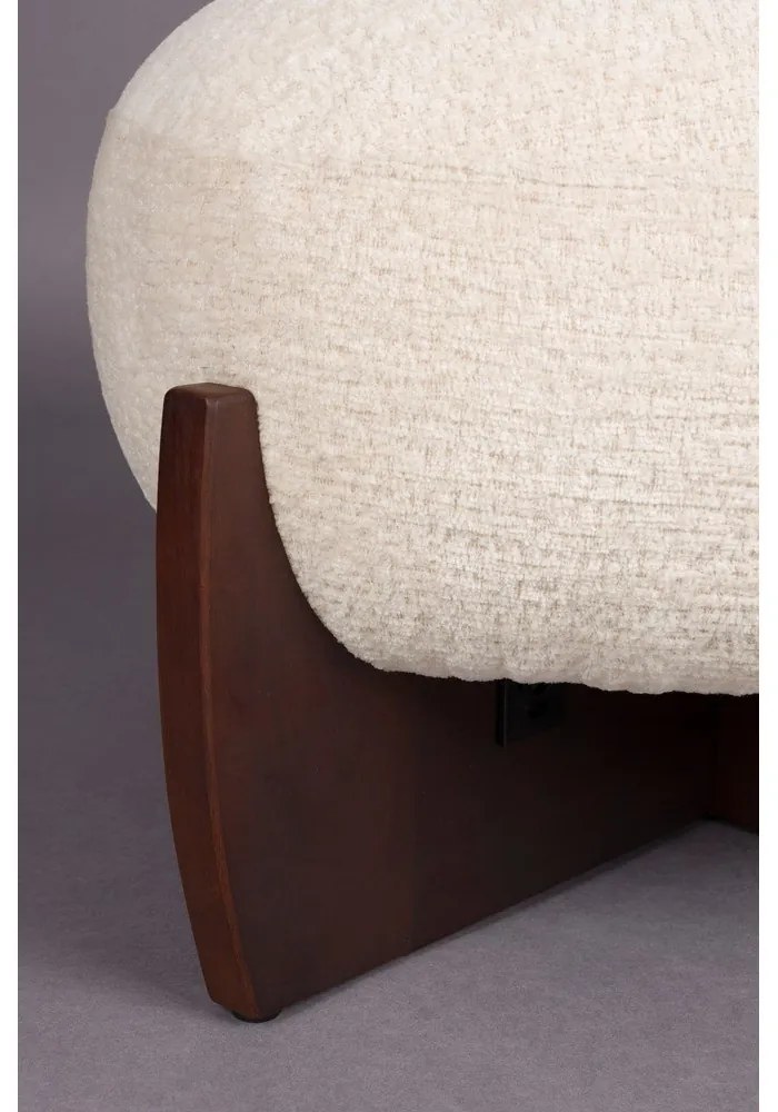 Taburet bej cu tapițerie din țesătură bouclé Emilius – Dutchbone