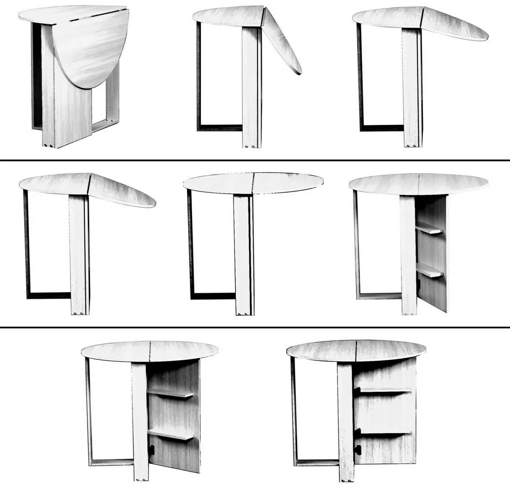 Masă pliantă Middle Shiny White