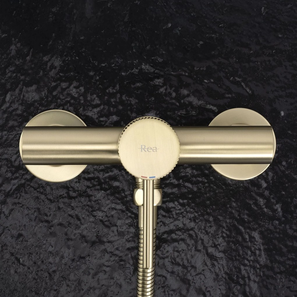 Baterie de duș REA Lungo Stripe BRUSH GOLD