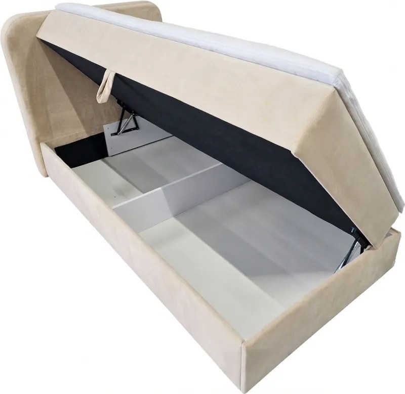 Pat tapițat boxspring DIRELIS VIBE 90x200 cm cremova Saltea: Saltea cu arcuri Bonell