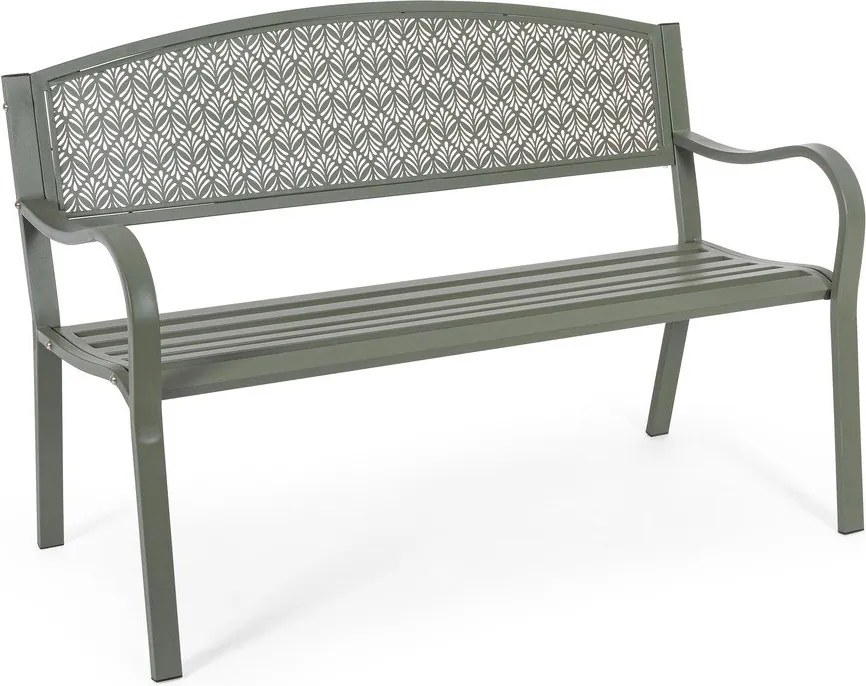 Bancă de grădină kaki din metal Lizette – Bizzotto