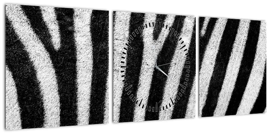 Tablou cu piele de zebră (cu ceas) (90x30 cm)