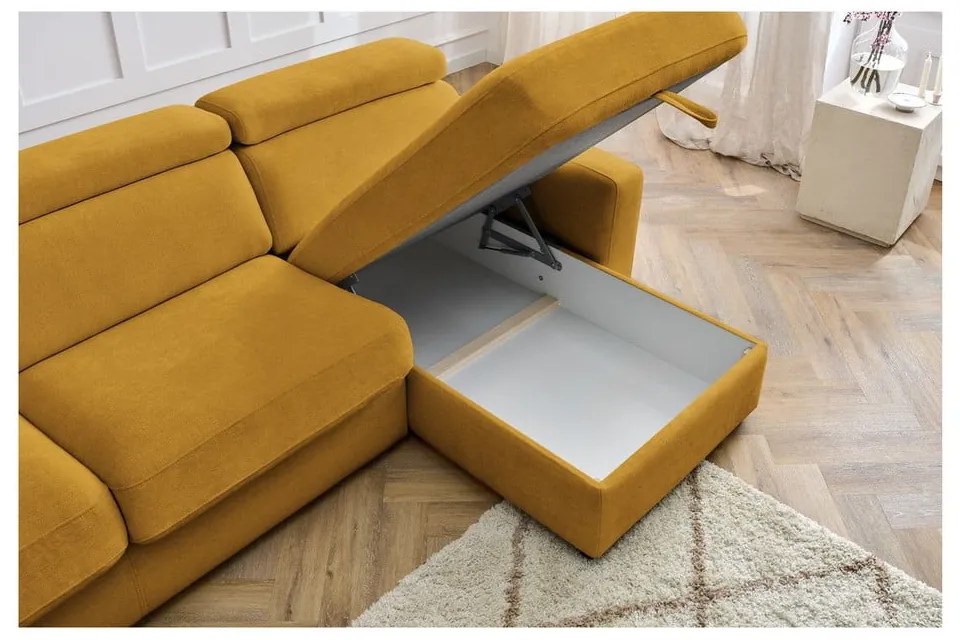 Colțar galben muștar extensibil (cu colț variabil) Monaco – Bobochic Paris