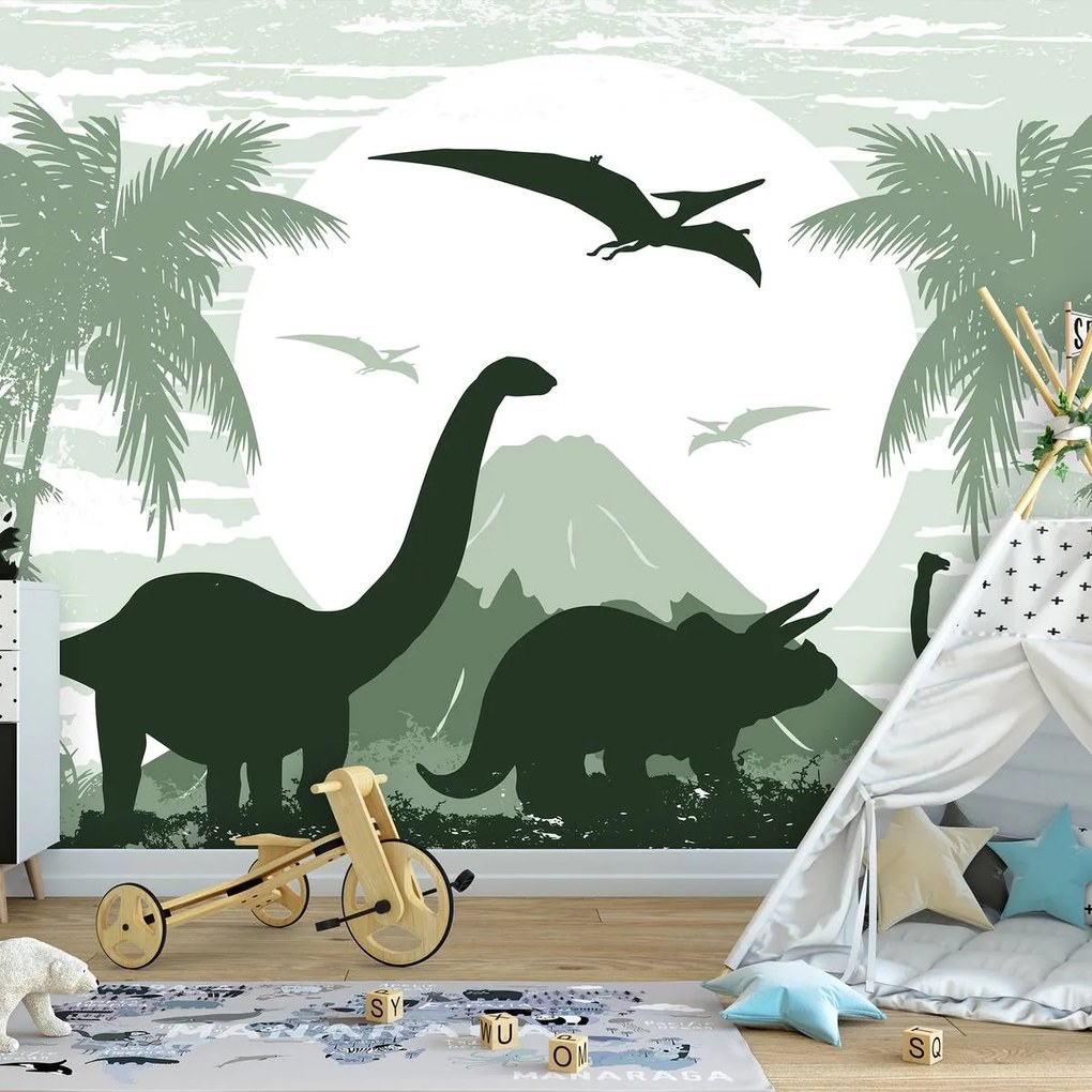 Fototapet - Dinozauri verzi (254x184 cm)