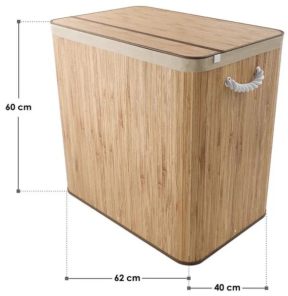 Juskys Coș de bambus Curly 150 L - natural