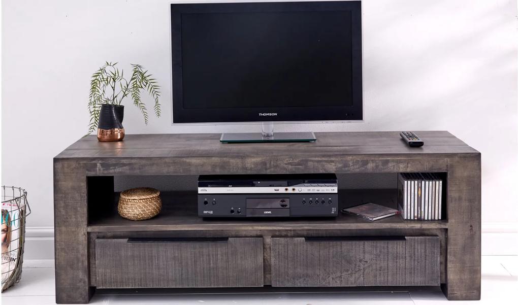 Comoda TV din lemn de mango Invicta Interior Iron Craft Grey - 130 cm