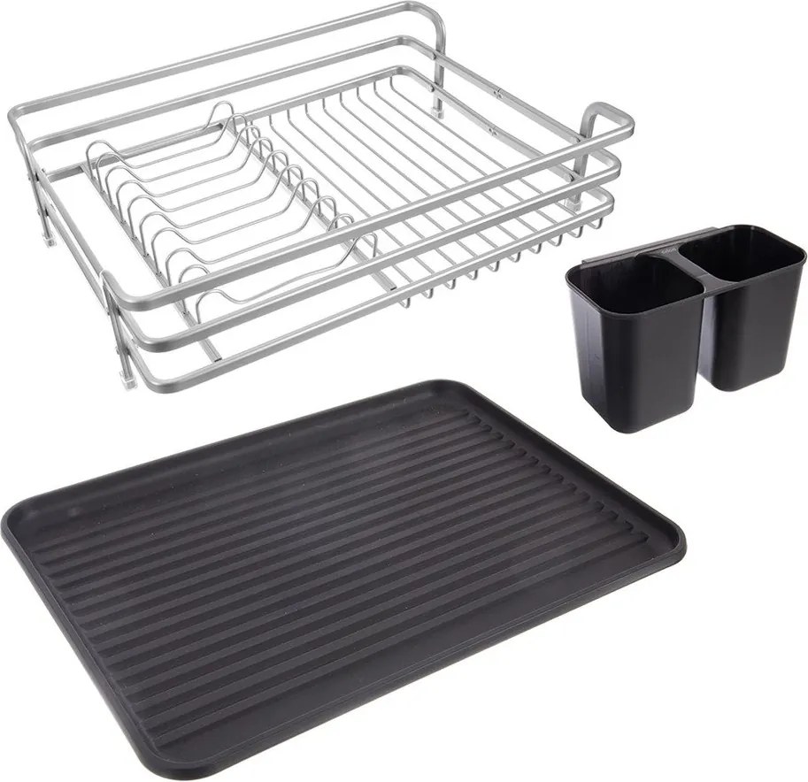 Scurgător de vase alb-negru din metal 43x32 cm Deluxe – Orion