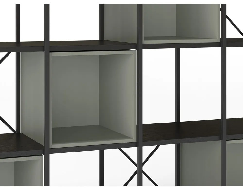 Bibliotecă verde/neagră 140x179 cm Anya – Marckeric