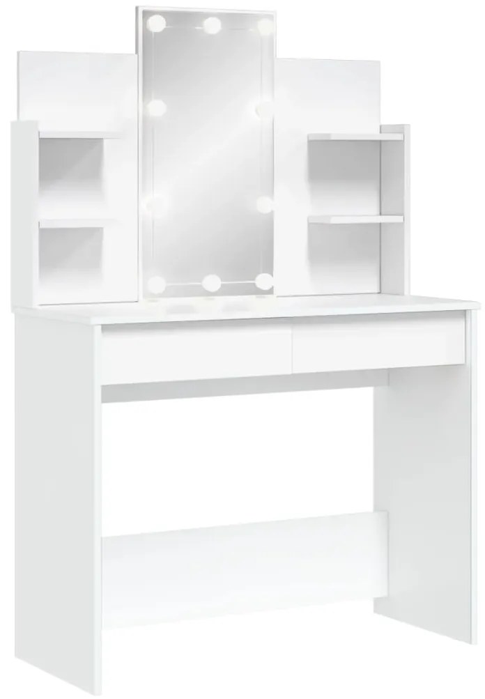 Masa de toaleta cu LED-uri albe, 96x40x142 cm
