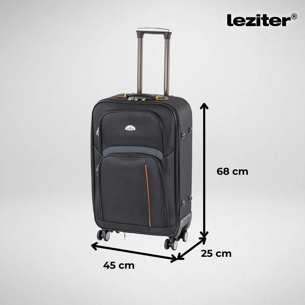TraveLux Light IV gurulós bőrönd szett fekete