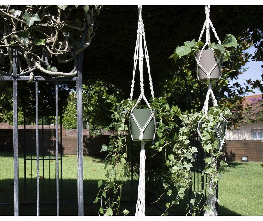 Suport suspendat pentru ghiveci de flori din material textil ø 10 cm (înălțime 120 cm) Macramé – Artevasi
