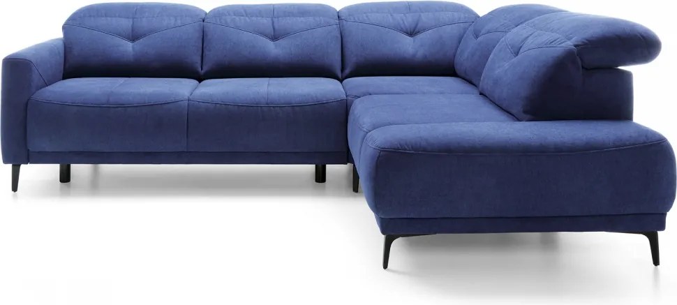 Canapea pe partea dreaptă modular cu funcția de dormit Sandra - albastru marin Aston KR 10420