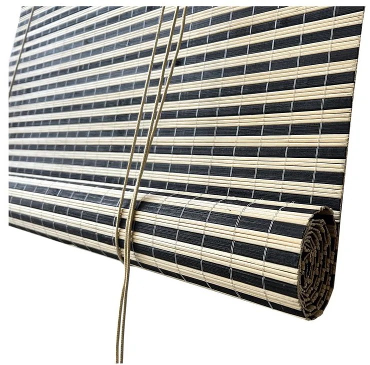 Jaluzea neagră/în culoare naturală din bambus 200x160 cm Vela – Gardinia
