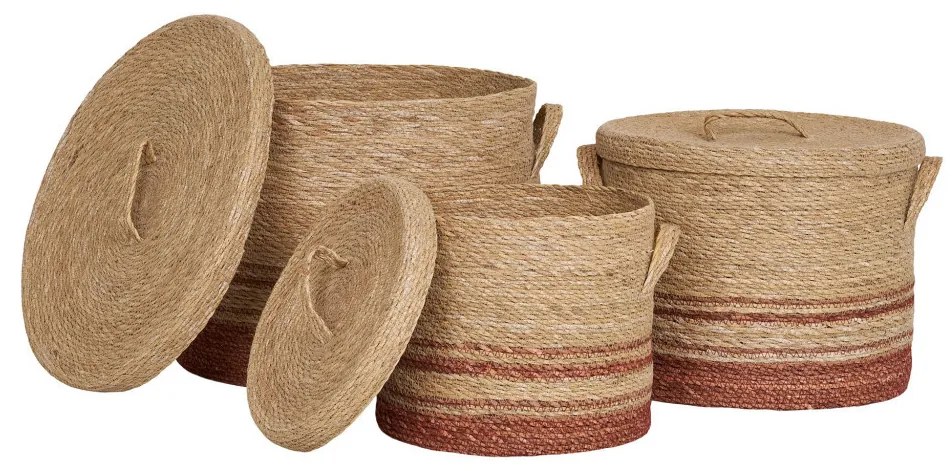 Budoni coșuri, iarbă de mare, natural/maro 3dpcs