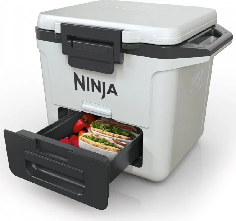 Lada frigorifica Ninja FrostVault FB131EUWH, 28 l, Pasiva, 48 doze, Pastreaza gheata pana la 5 zile, Compartiment uscat, Alb