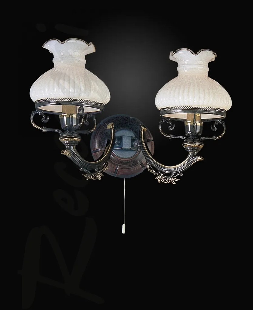 Aplica de perete clasica design italian din alama cu lemn 2810